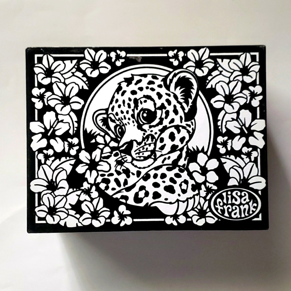 Vintage 80s Lisa Frank Tiger Cub Art Trinket Storage Jewelry Velvet Color-In Box - Picture 9 of 12